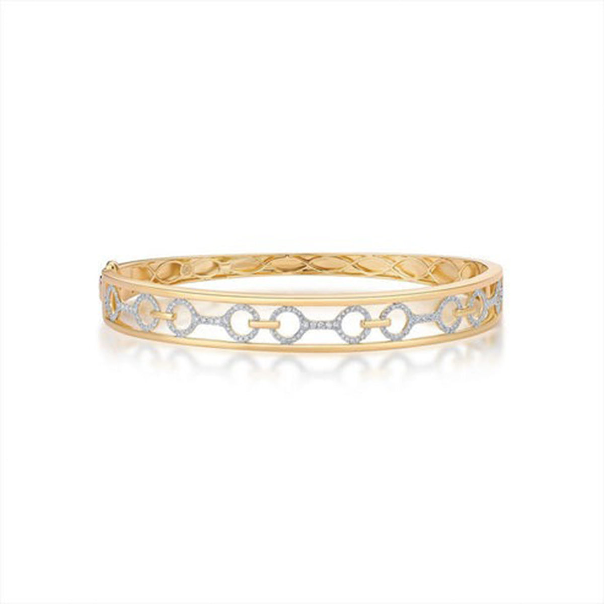 Link Luxe Diamond Bangle Bracelet in 14K Yellow Gold