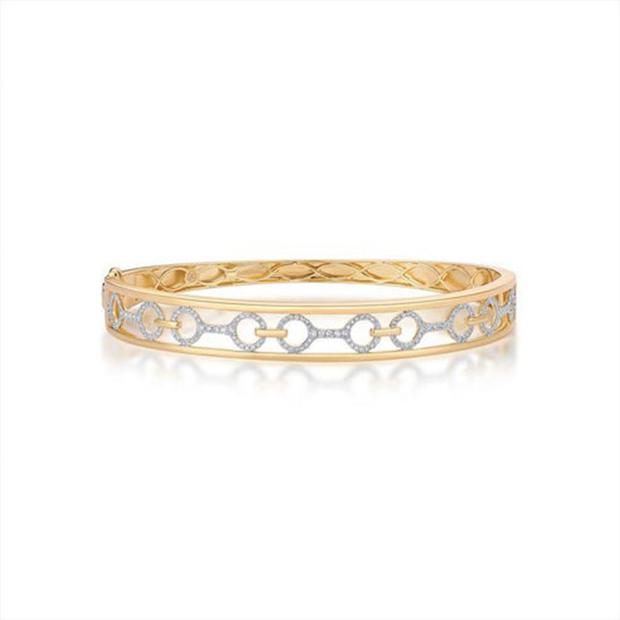 Link Luxe Diamond Bangle Bracelet in 14K Yellow Gold