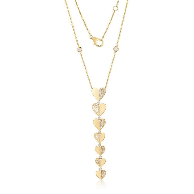 Diamond Silhouette Lariat Necklace in 14K Yellow Gold