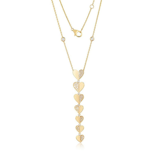 Diamond Silhouette Lariat Necklace in 14K Yellow Gold