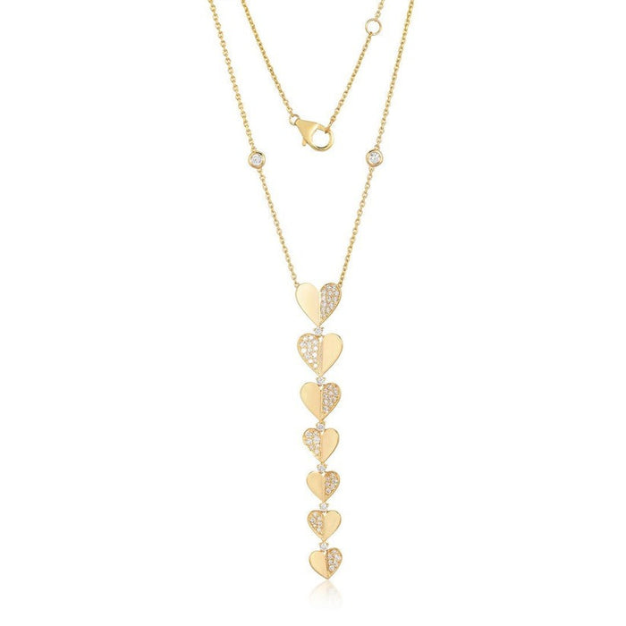 Diamond Silhouette Lariat Necklace in 14K Yellow Gold