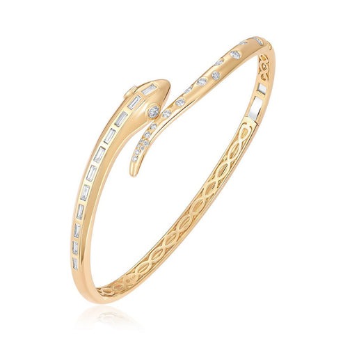 Luxe Diamond Bangle Bracelet in 14K Yellow Gold