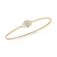 Baguette Diamond Bangle Bracelet in 14K Yellow Gold