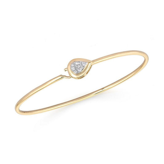 Baguette Diamond Bangle Bracelet in 14K Yellow Gold