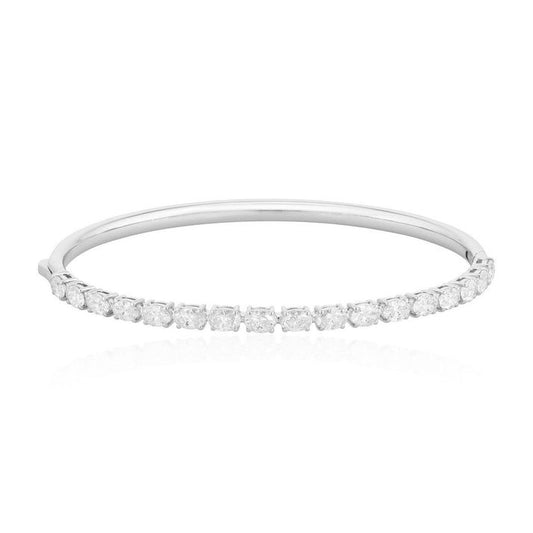 Lace Quixotic Diamond Bangle Bracelet in 18K White Gold