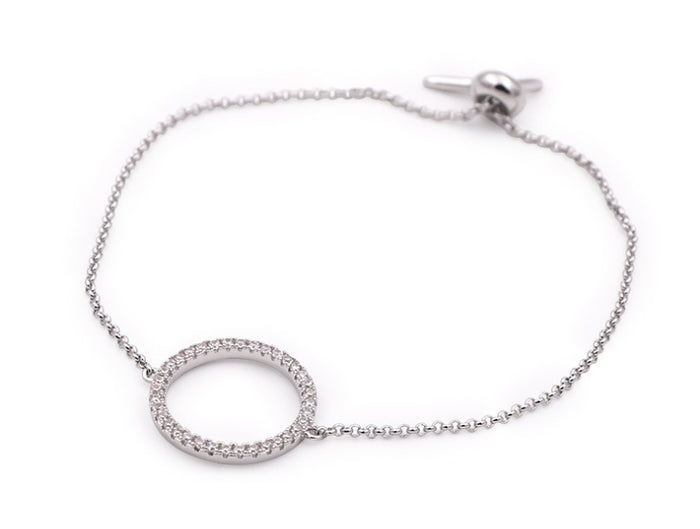 Round Diamond Halo Bracelet in 14K Yellow Gold