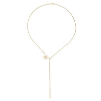 Inch Flower Shape Diamond Necklace in 14K Yellow Gold