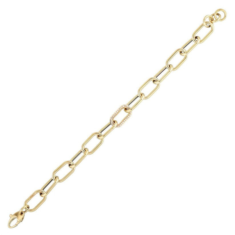 60 Chain Link Diamond Bracelet in 14K Yellow Gold