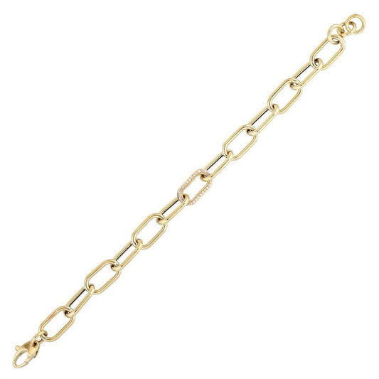 Chain Link Diamond Bracelet in 14K Yellow Gold