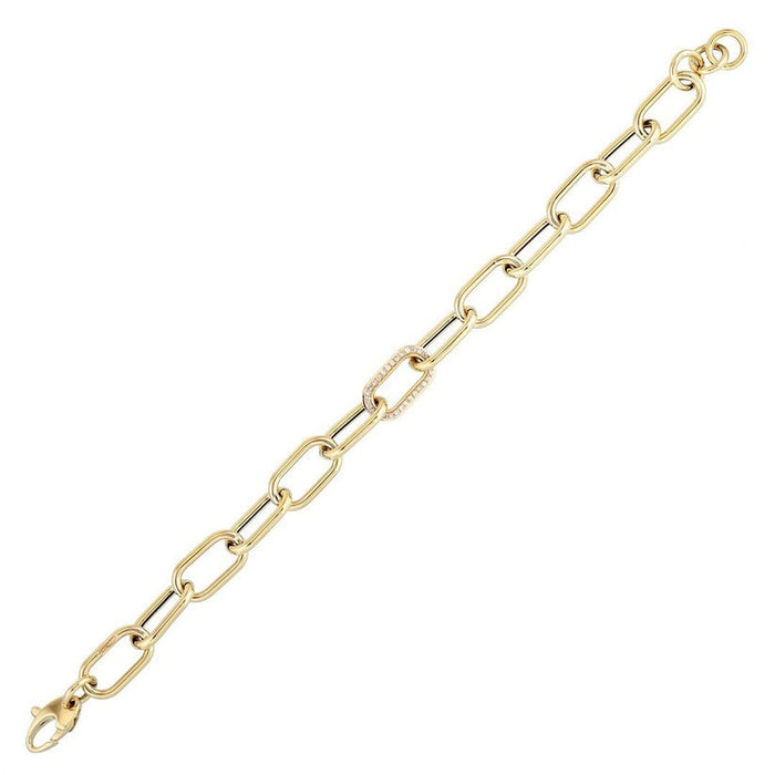 60 Chain Link Diamond Bracelet in 14K Yellow Gold