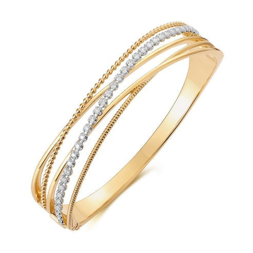 Golden Vine Bangle Bracelet in 14K Yellow Gold