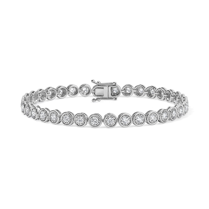 Illusion Line Tennis Bracelet in 14K Yellow Gold