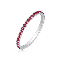 Ruby Eternity Band Ring in 14K White Gold