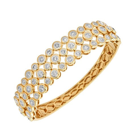 Victorian Vows Diamond Bangle Bracelet in 14K Yellow Gold