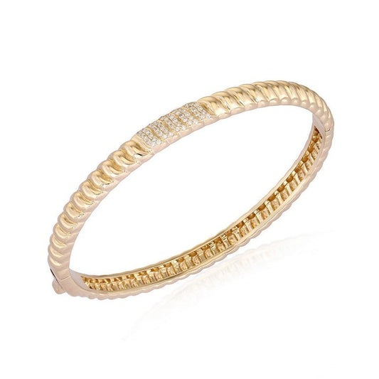 Gilded Radiance Diamond Bangle Bracelet in 14K Yellow Gold