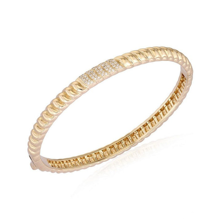 Gilded Radiance Diamond Bangle Bracelet in 14K Yellow Gold