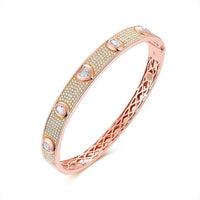 Diamond Thread Bangle Bracelet in 14K Yellow Gold