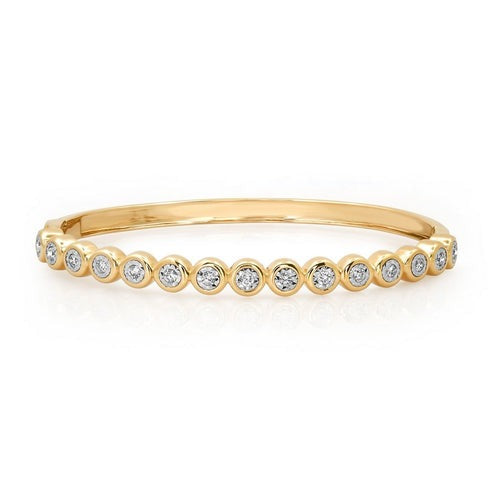 Shining Dawn 14K (or 18k upon request) Yellow Gold Bangle Diamond Bracelet