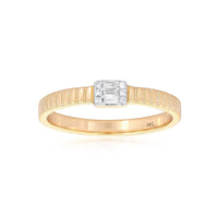 Square Baguette Diamond Ring in 14K Yellow Gold