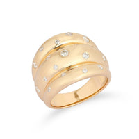 Scattered Diamond Bold Ring in 14K Yellow Gold