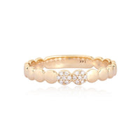 Diamond Dot Polished Bead Ring in 14K Yellow Gold
