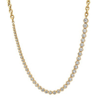 Diamond Haloed Link Necklace in 14K Yellow Gold