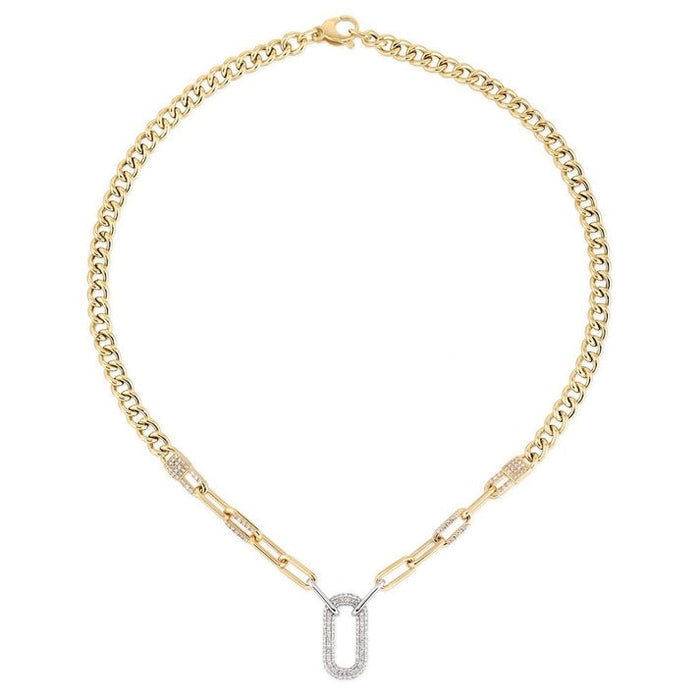 Urban Diamond 14K (or 18k upon request) Yellow Gold Link Necklace