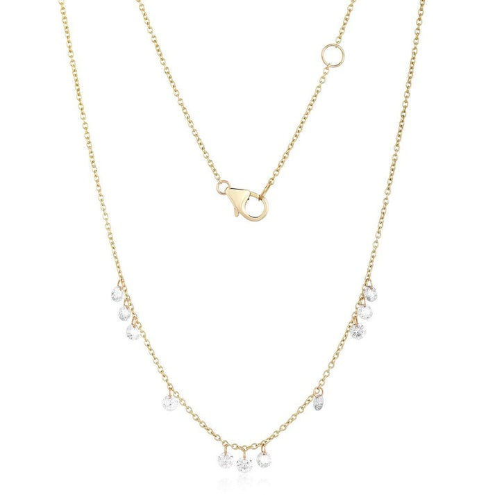 Urban Diamond Station Necklace in 14K Yellow Gold