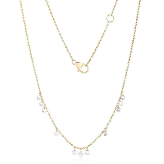Urban Diamond Station Necklace in 14K Yellow Gold