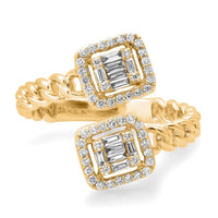 Baguette Diamond Wrap Ring in 14K Yellow Gold
