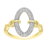 Oval Shape Diamond Signet Ring in 14K Yellow Gold