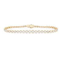 Celestial Curve Diamond Dot Tennis Bracelet in 14K Yellow Gold