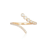 Diamond Bezel Open Spiral Ring in 14K Yellow Gold