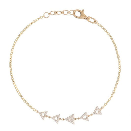Opalescent Charm Diamond Bangle Bracelet in 14K Yellow Gold