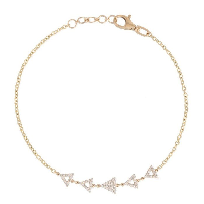 Opalescent Charm Diamond Bangle Bracelet in 14K Yellow Gold
