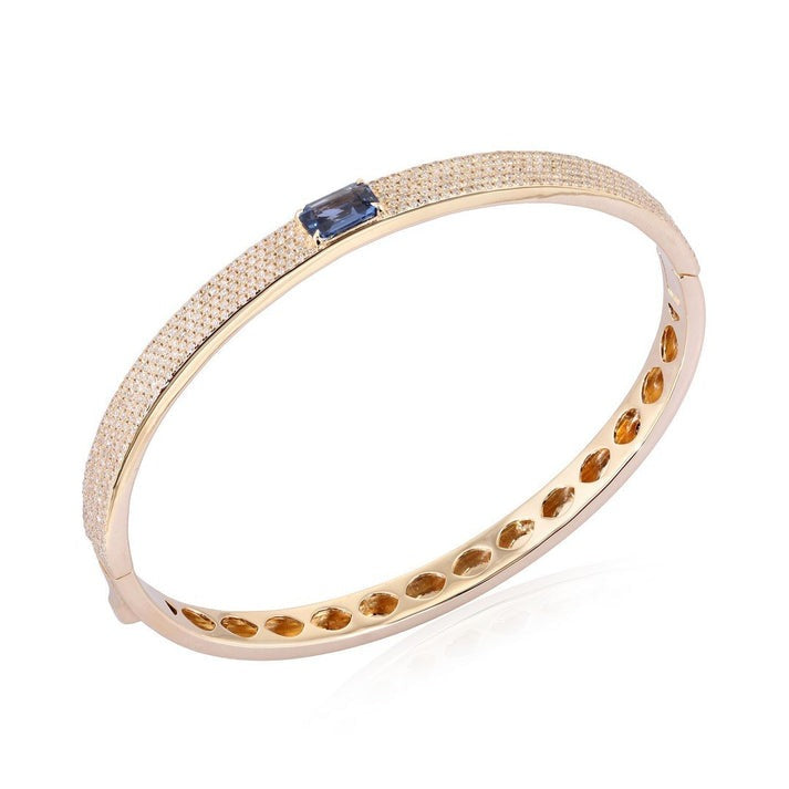 Midnight Crest Pave Blue Sapphire Bracelet in 14K Yellow Gold
