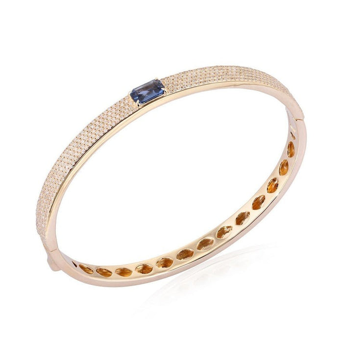 Midnight Crest Pave Blue Sapphire Bracelet in 14K Yellow Gold