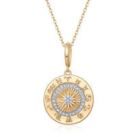 Clarity Round Pendant Diamond Necklace in 14K Yellow Gold