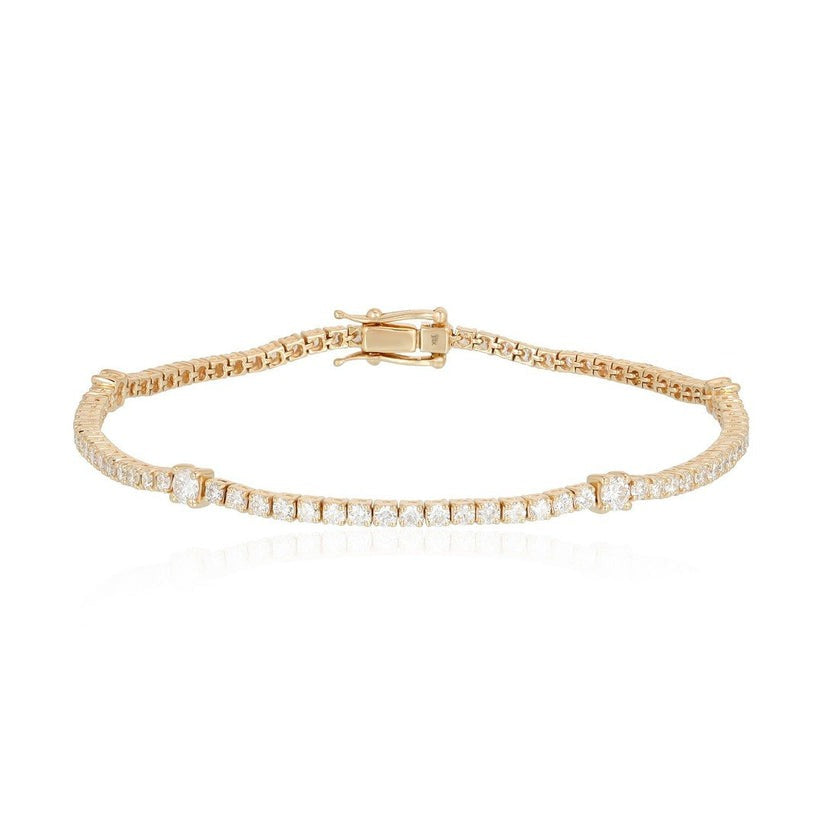 Brilliant Horizon Diamond Tennis Bracelet in 14K Yellow Gold