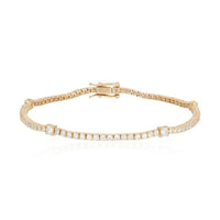 Brilliant Horizon Diamond Tennis Bracelet in 14K Yellow Gold