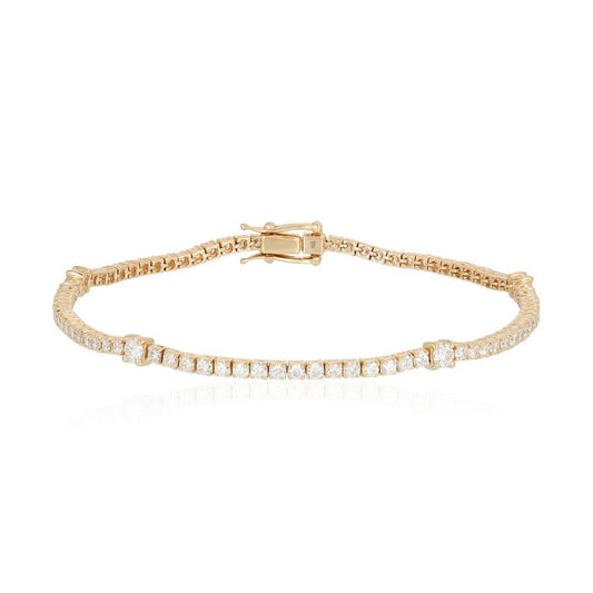 Brilliant Horizon Diamond Tennis Bracelet in 14K Yellow Gold