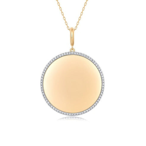 Infinity Shimmer Diamond Pendant Necklace in 14K Yellow Gold
