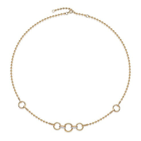 18 Diamond 14K (or 18k upon request) Yellow Gold Link Necklace