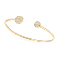 Diamond Screw Head Open Cuff Bracelet in 14K Yellow Gold