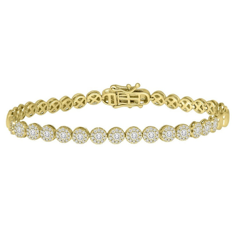 Garnet Gleam Diamond Tennis Bracelet in 14K Yellow Gold