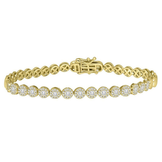 Garnet Gleam Diamond Tennis Bracelet in 14K Yellow Gold