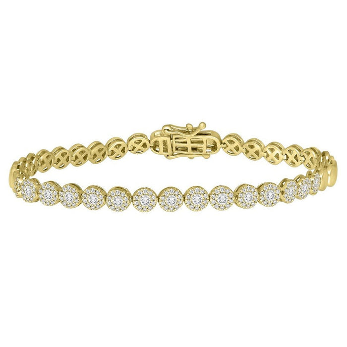 Garnet Gleam Diamond Tennis Bracelet in 14K Yellow Gold