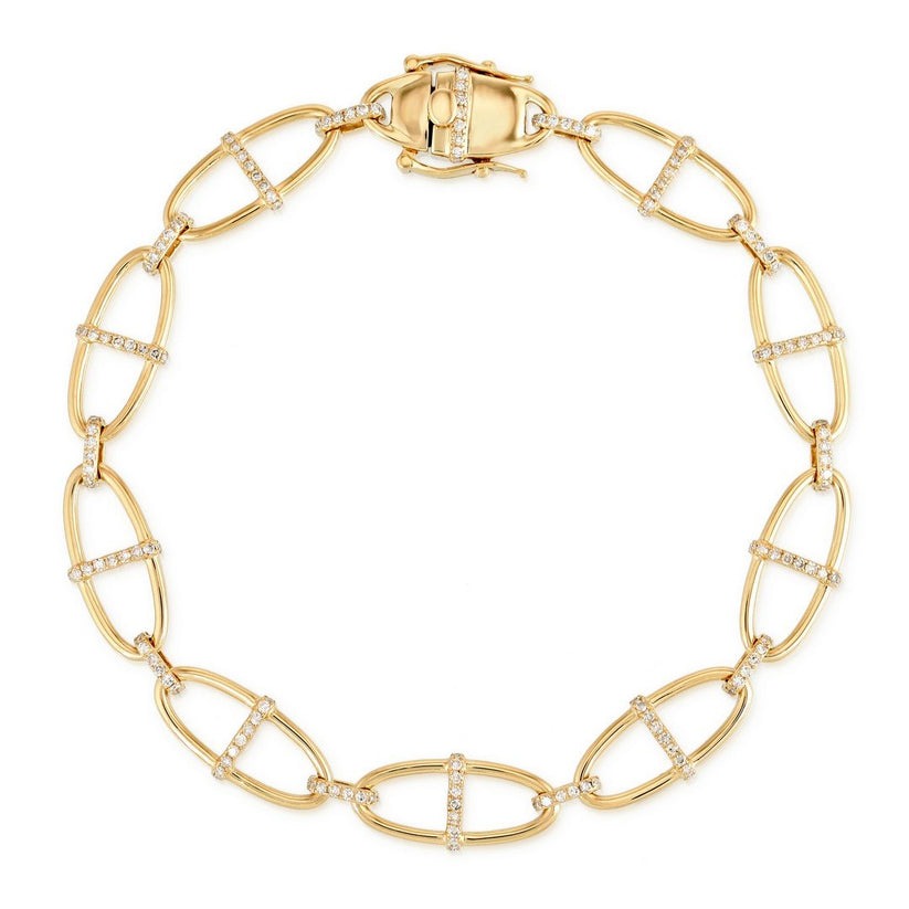 Velvet Shine Diamond Link Bracelet in 14K Yellow Gold
