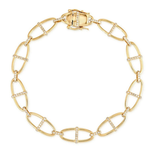 Velvet Shine Diamond Link Bracelet in 14K Yellow Gold
