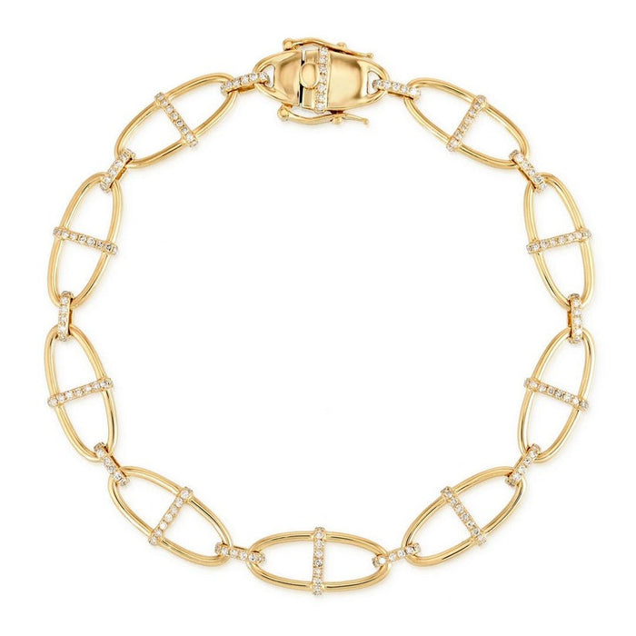 Velvet Shine Diamond Link Bracelet in 14K Yellow Gold
